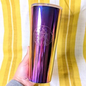 2019 Starbucks Purple Iridescent 24oz Tumbler No Straw Scratched
